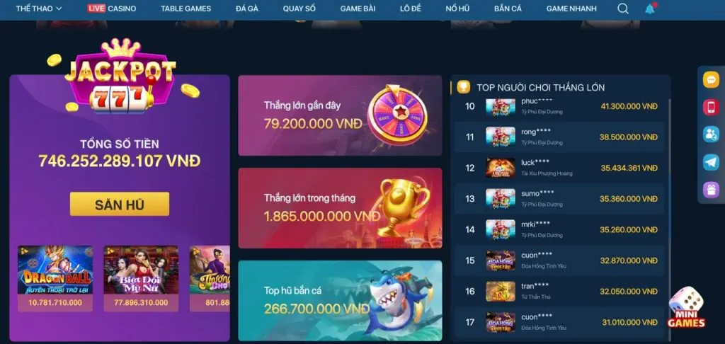 Game Nổ Hũ theo chủ đề tại helo88 casino
